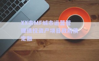 XX市MF城市運(yùn)營(yíng)管理債權(quán)資產(chǎn)項(xiàng)目政府債定融 XX市MF城市運(yùn)營(yíng)管理債權(quán)資產(chǎn)項(xiàng)目政府債定融